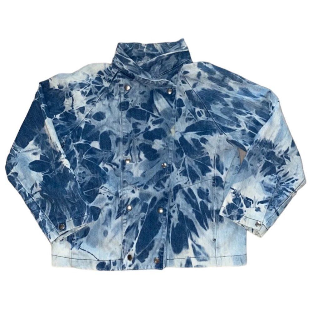 Palmetto's Vintage Double Breasted Custom Acid‎ Wash Jean Jacket Women's L